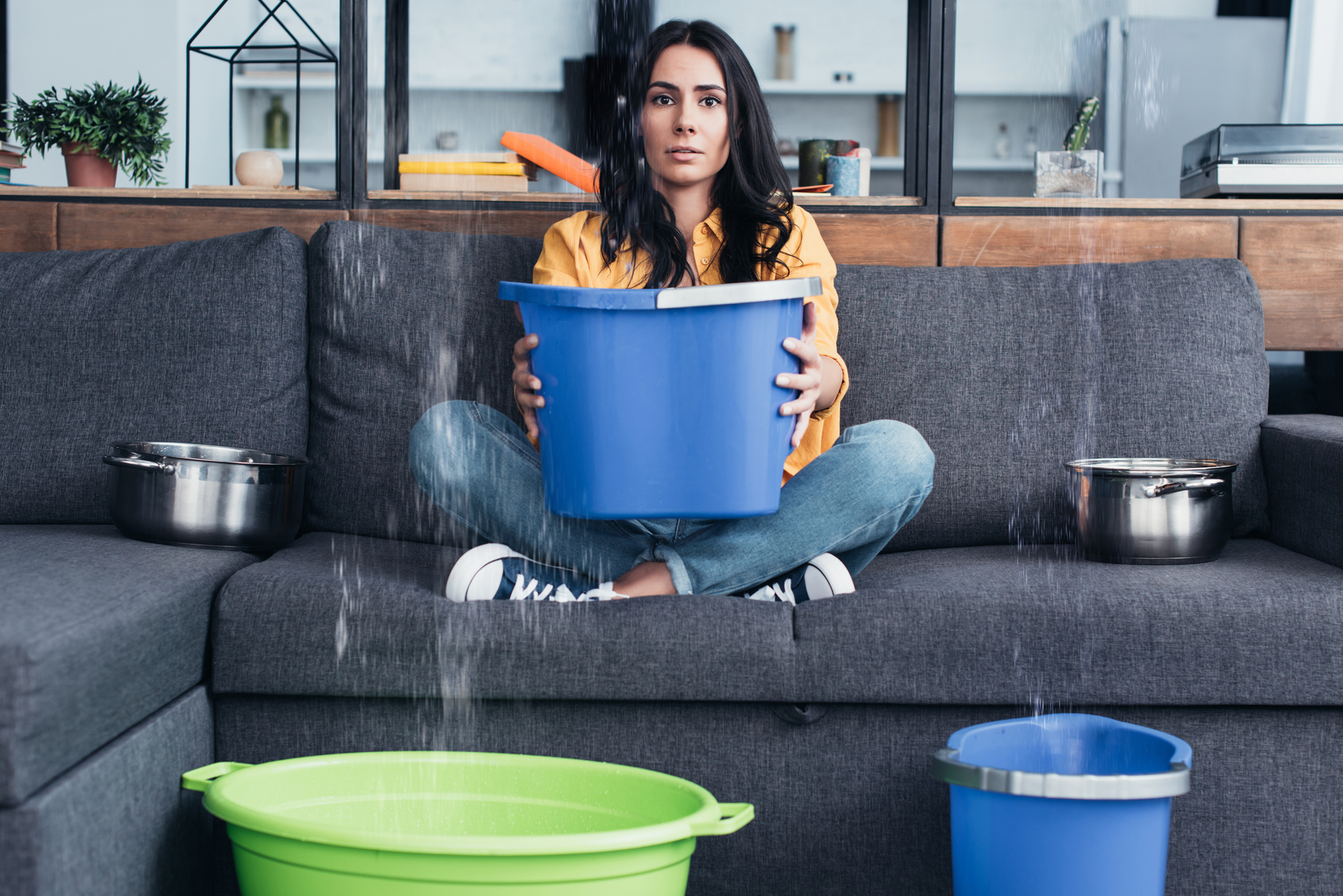 Homeowner dealing with water damage emergency in Sun Valley CA